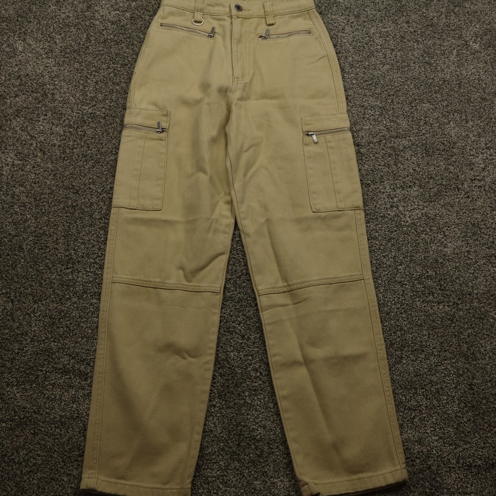 WeWoreWhat Pants Womens 25 Khaki Cargo High Rise Pocket Utility Streetwear 24X28